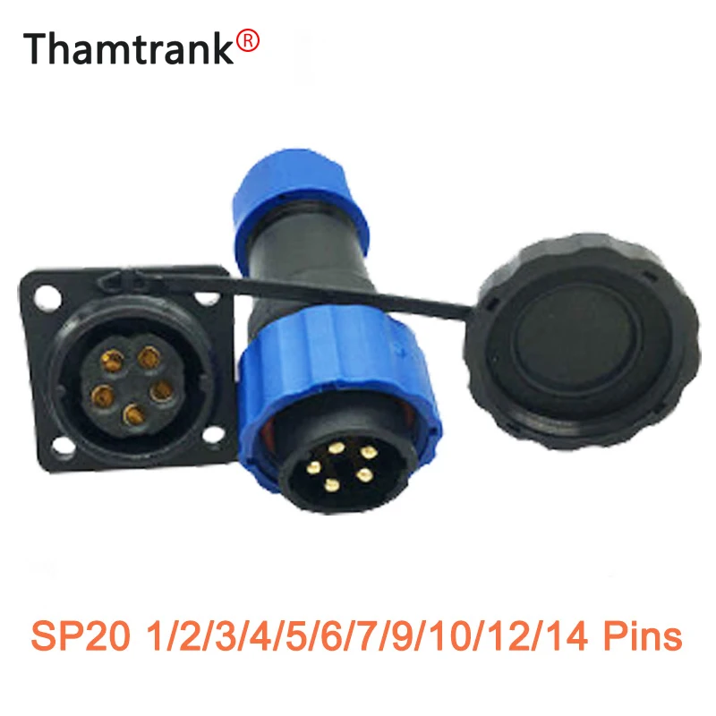 10 компл./лот IP68 Водонепроницаемый SP20 SD20 авиационный штекер + гнездо 20 мм