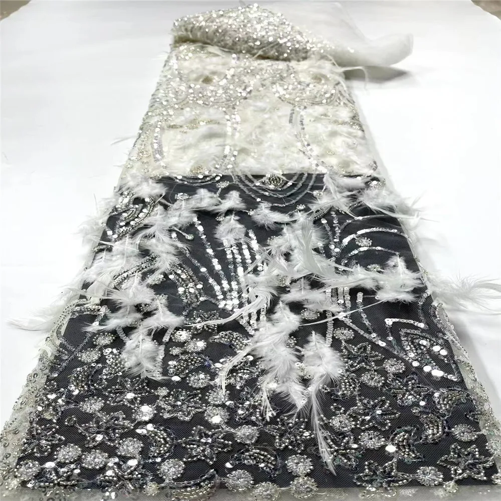 

High Quality Nigerian Guipure Cord Lace Fabrics With stones African French Net Lace Fabric Embroidered Tulle Mesh Lace JYN345