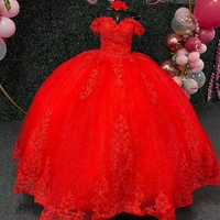 red formal ball gown quinceanera dress sweetheart appliques beading sequin lace evening party princess skirt robes de soir%c3%a9e