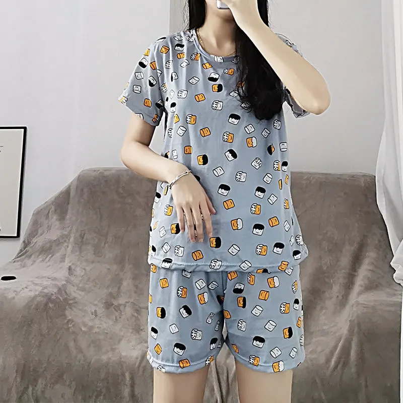 Женская пижама с коротким рукавом и мультяшным принтом | одежда