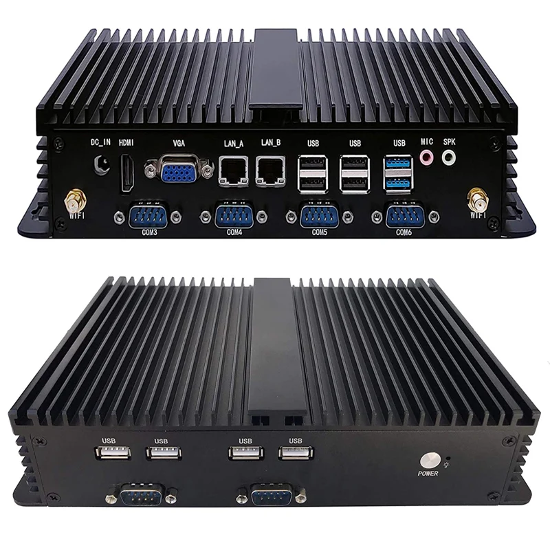 Безвентиляторный мини ПК Core I7 4500U 7500U I3 7100U Window 10 Dual NIC 6x RS232 HD VGA WiFi 10xusb Linux