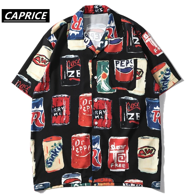 Мужская рубашка с коротким рукавом в стиле хип хоп|Повседневные рубашки| |