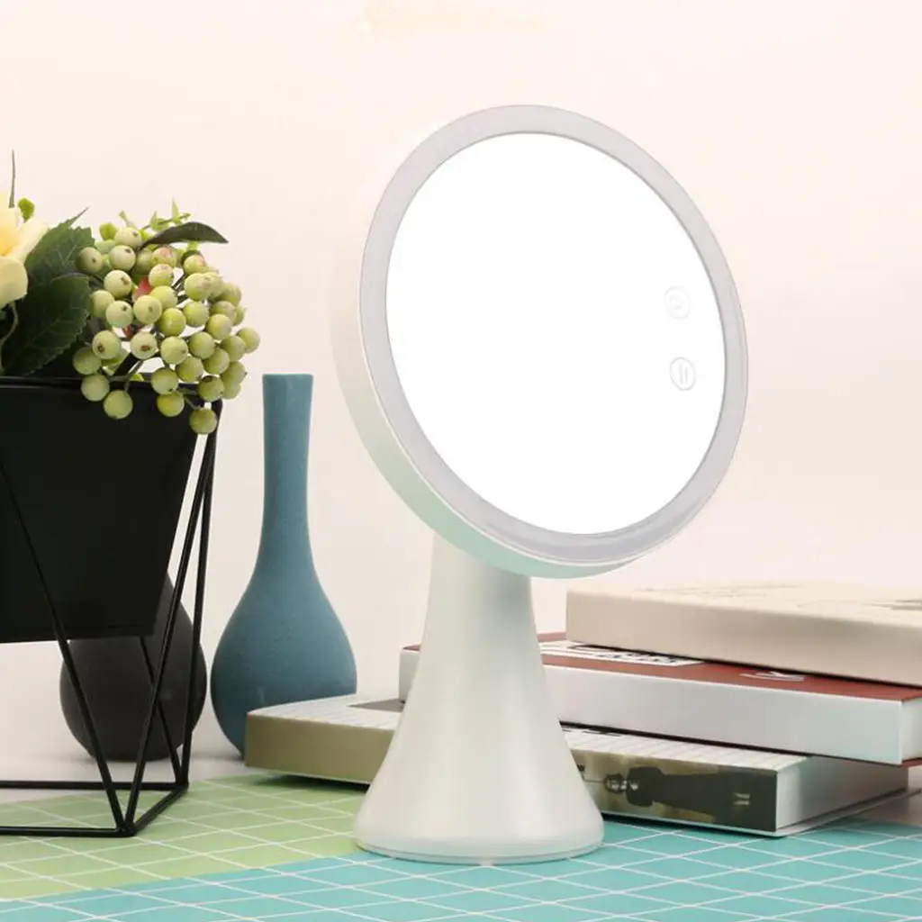 

Lighted Makeup Vanity Mirror Rechargeable Touch Sensor Dimmable Tabletop Cosmetic Mirror