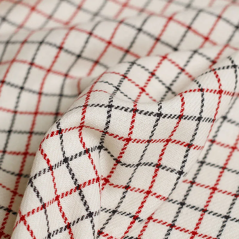 Pearlsilk японская белая шерстяная ткань в клетку материалы для одежды осеннее