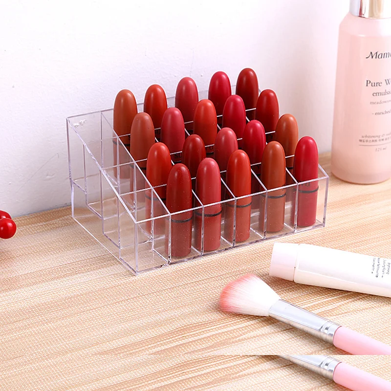 

New Multi-function 24 Grid Bracket Home Desktop Office Cosmetics Lipstick Jewelry Placed Dust Storage Simple Debris Storage Box