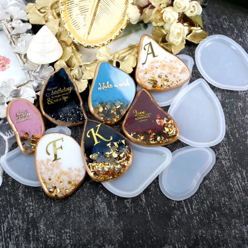 

7 Pcs Crystal Epoxy Resin Mold Hanging Tag Listed Pendant Mirror Silicone Mould DIY Crafts Casting Tools