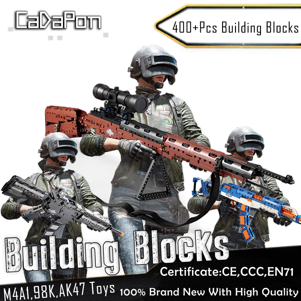 CADA Technic Bricks M4A1 98K AK47 винтовка строительный блок ww2 карабин Rubberband модель оружия