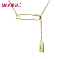 gold color 925 sterling silver letter lucky pendant necklaces beautiful chain necklaces for wedding party jewelry gift