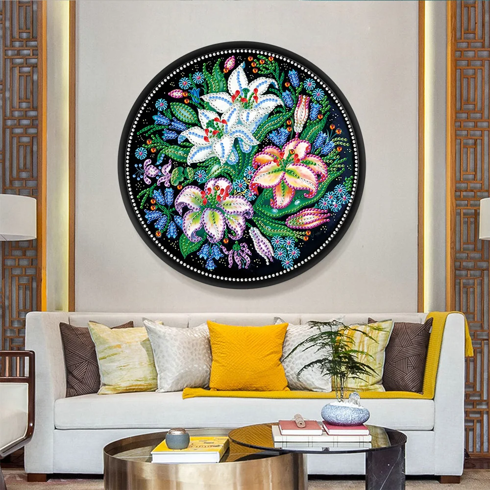 Flower 5D DIY Diamond Painting Tassel Mural Special Shaped Embroidery With Frame Craft Wall Decoration | Дом и сад