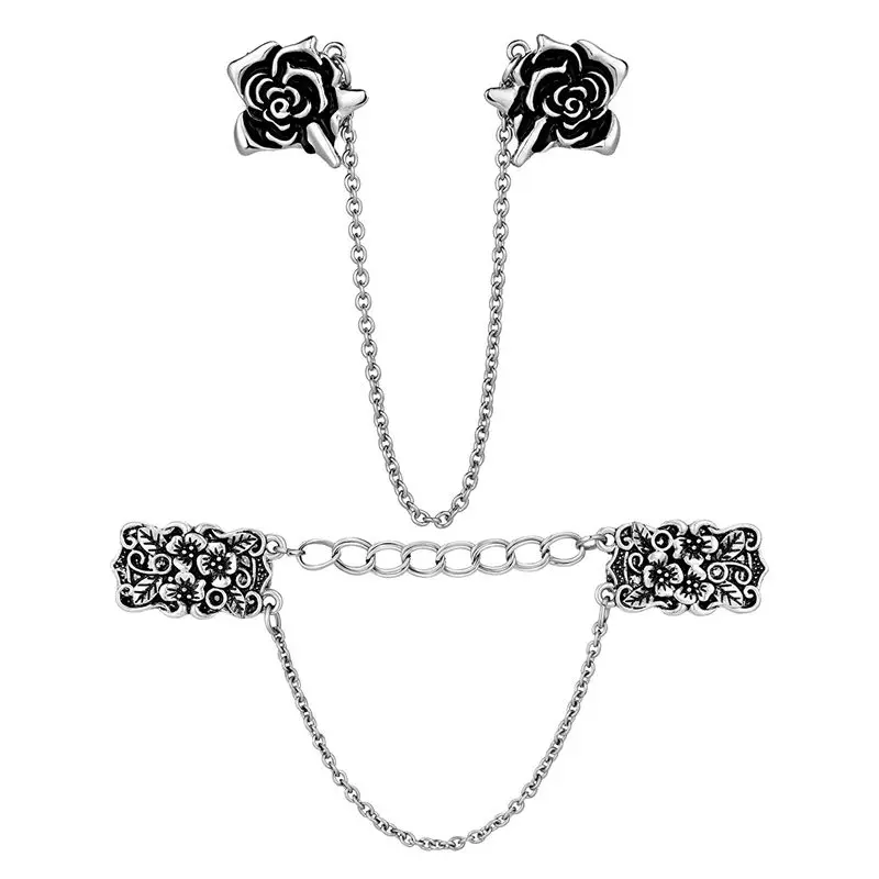 2 шт. свитер шаль зажимы кардиган платья клип воротник с цветами цепочкой для