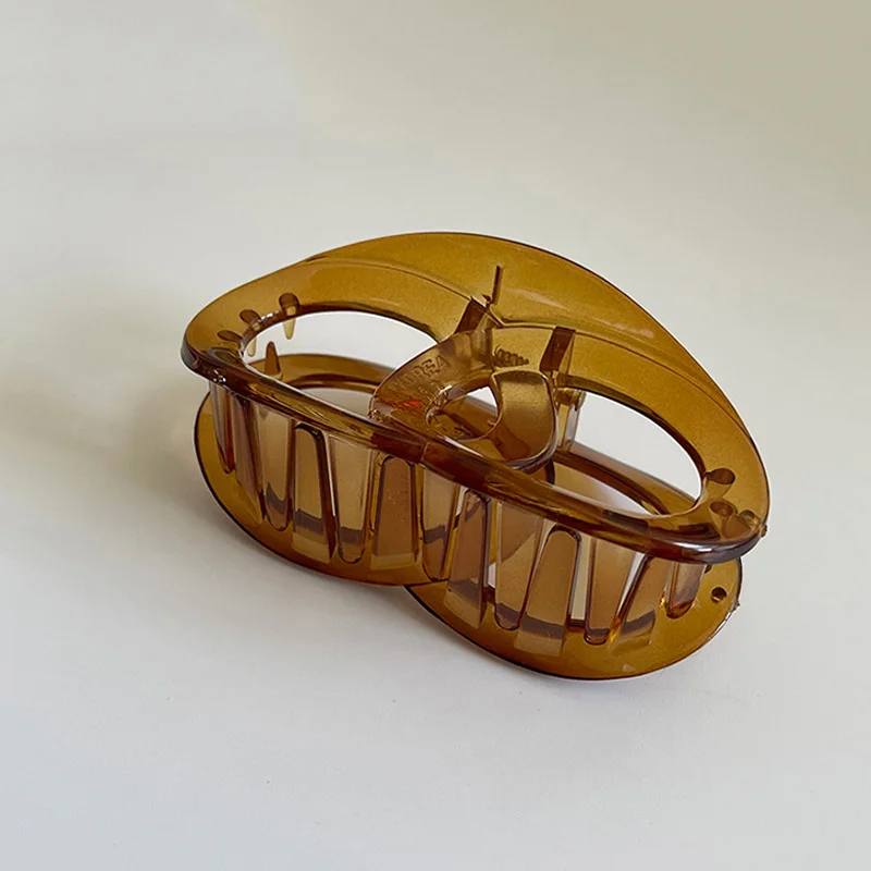 Корейский коричневый зажим для волос простой элегантный геометрический краб во