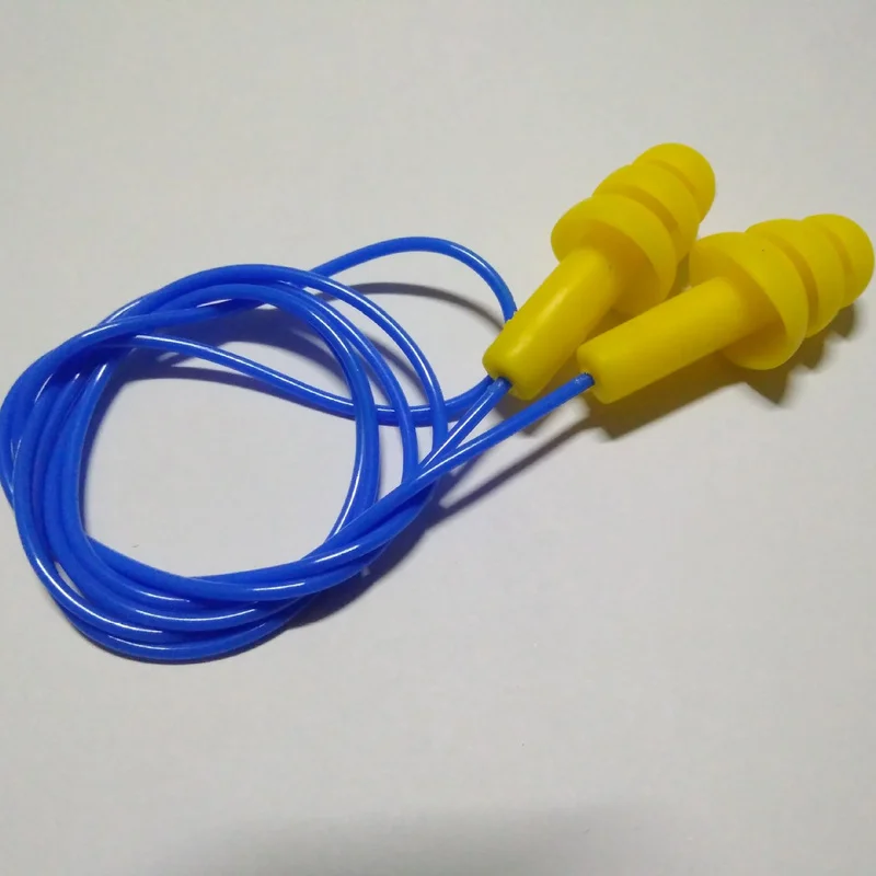 Водонепроницаемые Мягкие силиконовые наушники со шнуром 2 пары заглушки для сна