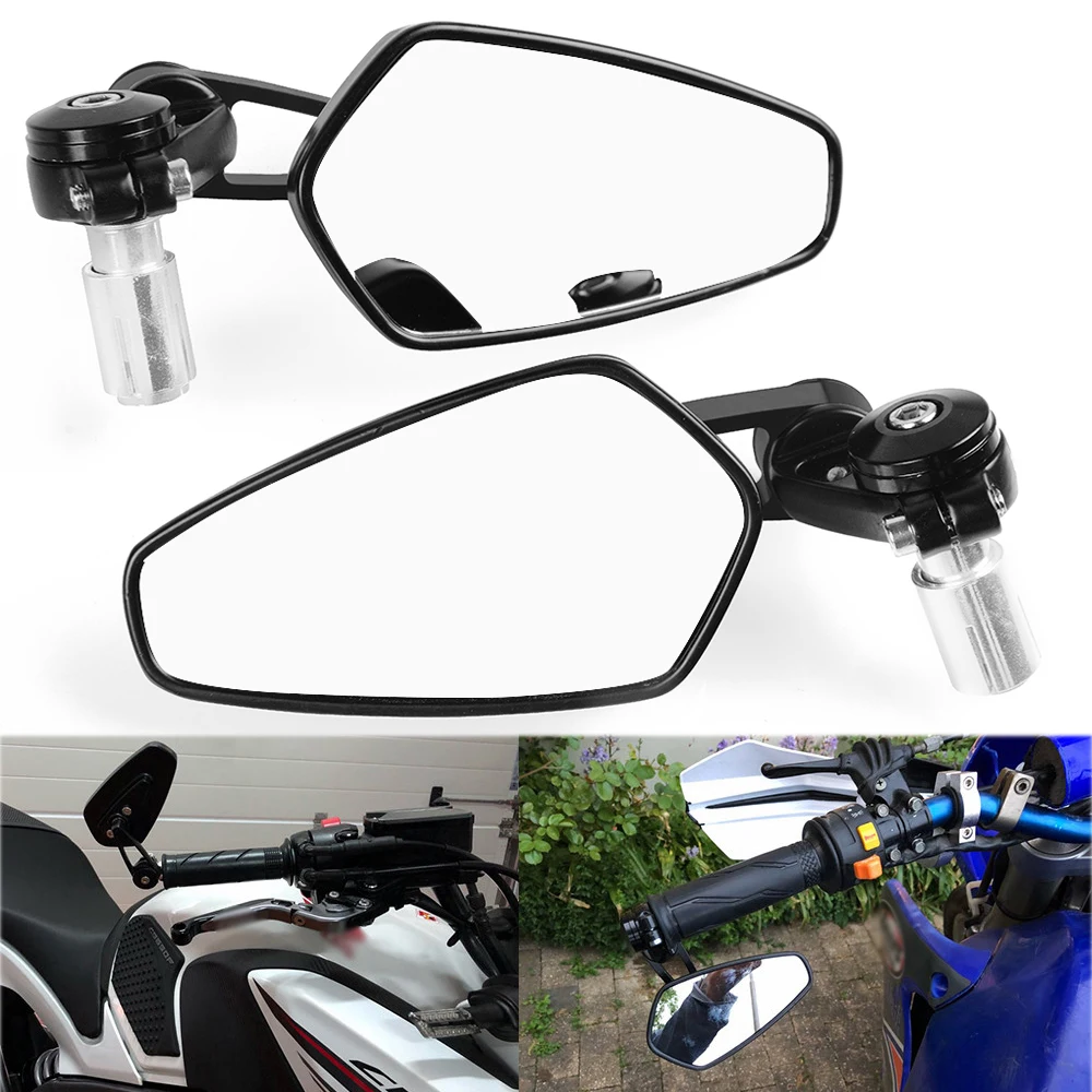 

7/8" 22mm Motorcycle Rear View Black Handle Bar End Side Rearview Mirrors For 125 200 390 690 RC 125 200 390
