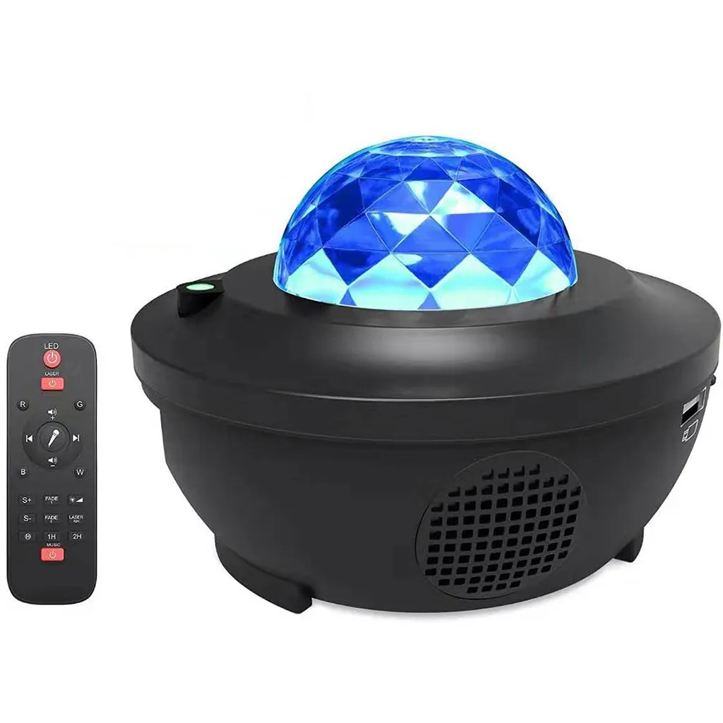 

LED Laser Colorful Starry Sky Ocean Projector Night Light Remote Control Ocean Wave Projection Lamp With Bluetooth Music Speake