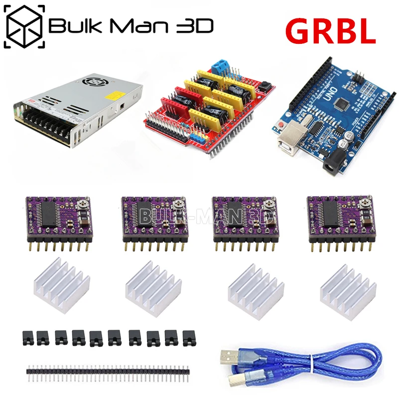 GRBL на базе UNO R3 с ЧПУ щит V3 и DRV8825 шаговый Драйвер контроллер комплект для Workbee