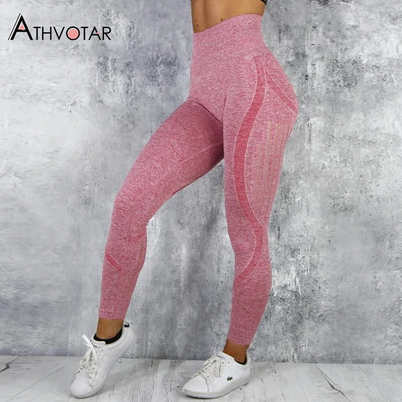 Женские Бесшовные Легинсы Высокая Талия спортивные Леггинсы пуш ап для женщин