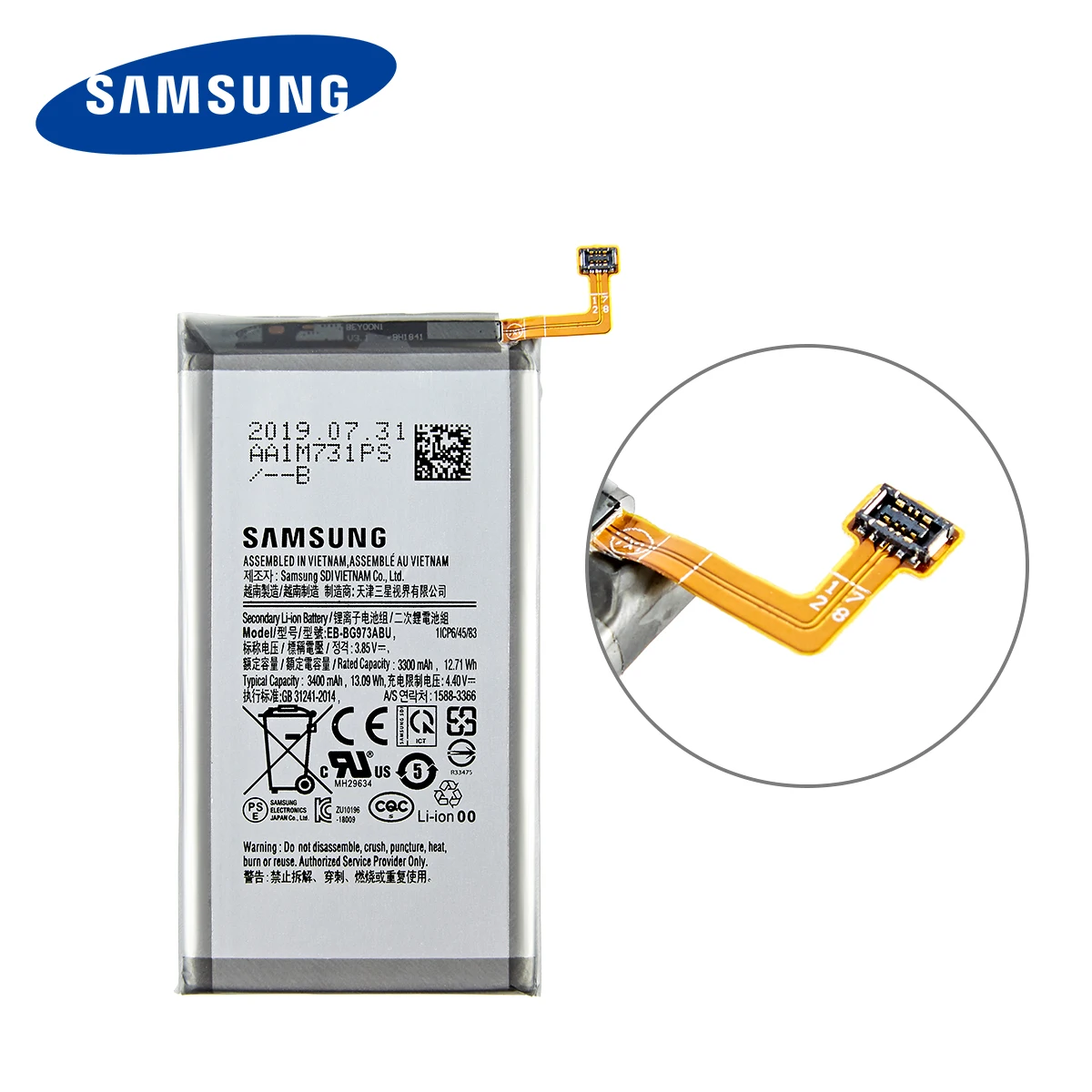 samsung orginal eb bg973abu 3400mah battery for samsung galaxy s10 s10 x sm g9730 sm g973 g973f g973u g973w mobile phone free global shipping
