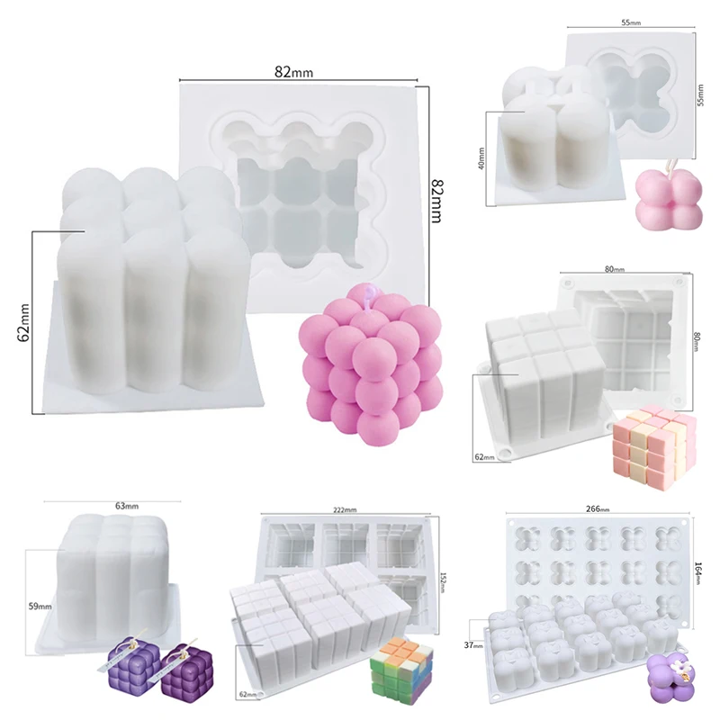 3D форма для кубика Рубика силиконовая свечи самостоятельного изготовления мыла
