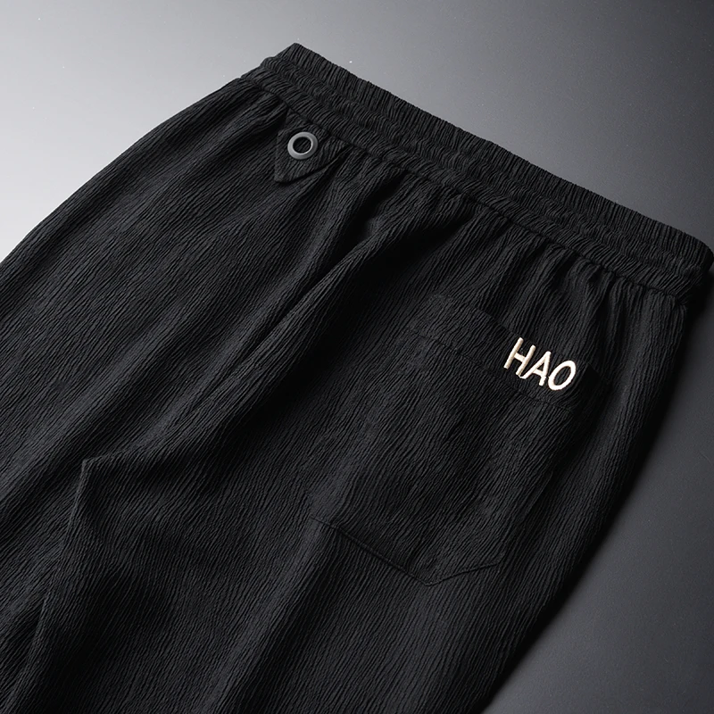 

Summer Mens Set (T-SHIRT+PANTS) Luxury Wrinkle Fabric Handmade Beaded Man Sets Plus Size 4xl Embroidered Casual Male Sets