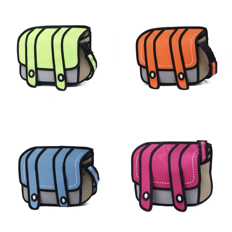 

Women 3d Style 2d Drawing Cartoon Shoulder Bag Female Casual Comic Messenger Crossbody Purse Travel Shopping Tote Handbag