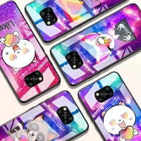 cute funny likee for xiaomi poco x3 nfc f3 m2 x2 f2 redmi k30 redmi note 9 pro luxury tempered glass phone case cover
