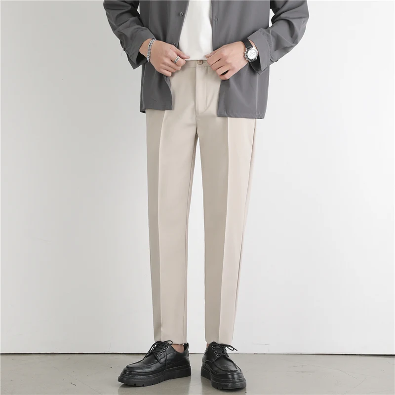 

Men's Trousers 2021 New Trend Spring and Summer New Fashion and Generous Nine-point Pants Men's Slim Suit Pants