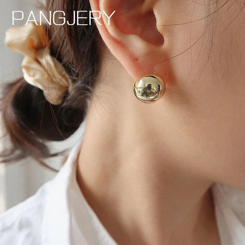 PANGJERY 925 серьги-штампы для женщин модные Элегантные Простые Креативные Круглые