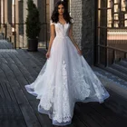 Женское свадебное платье с кружевной аппликацией, розовое винтажное платье невесты в деревенском стиле, платье с рукавом-крылышком, для сада, 2021