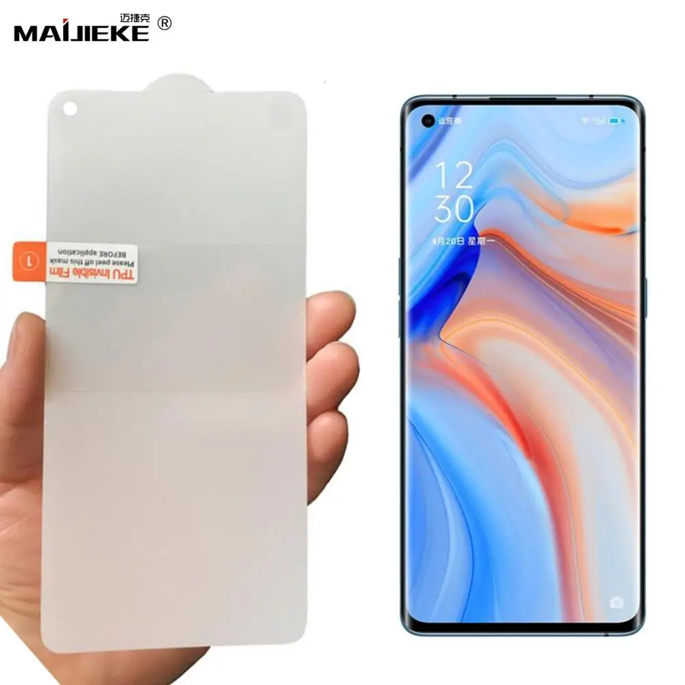 15D мягкая Гидрогелевая пленка для OPPO Reno 4 Pro полноэкранная Передняя Защитная nano