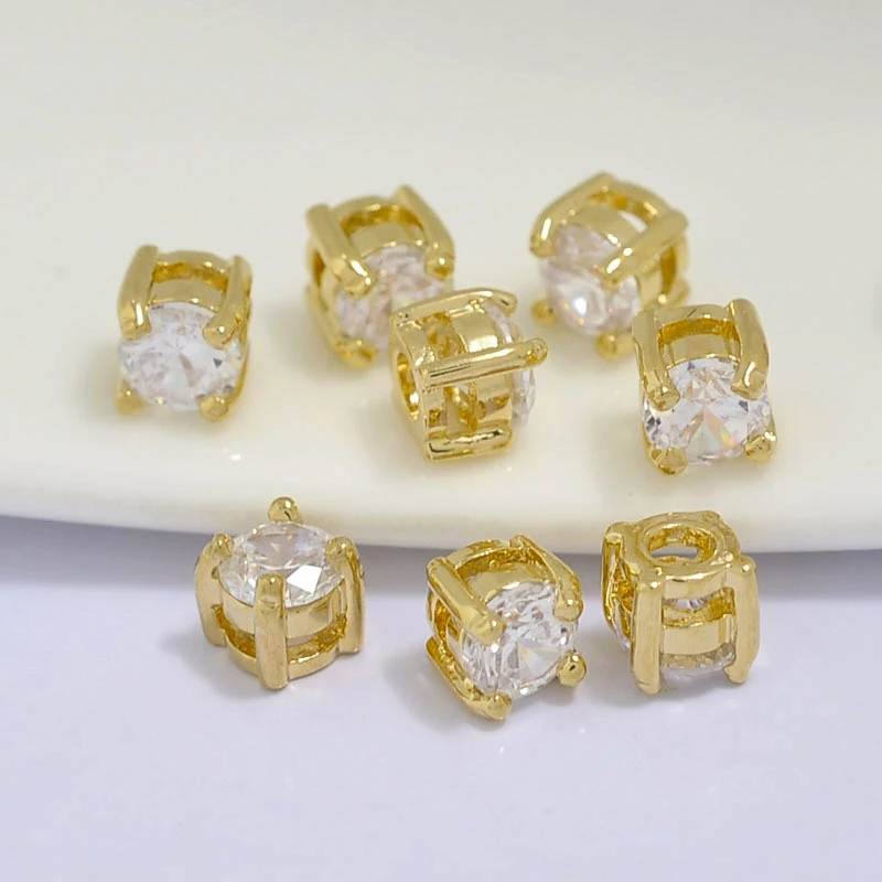 10 шт. 4 5*4 5 мм прозрачный кристалл кубический цирконий коготь круглый циркон не