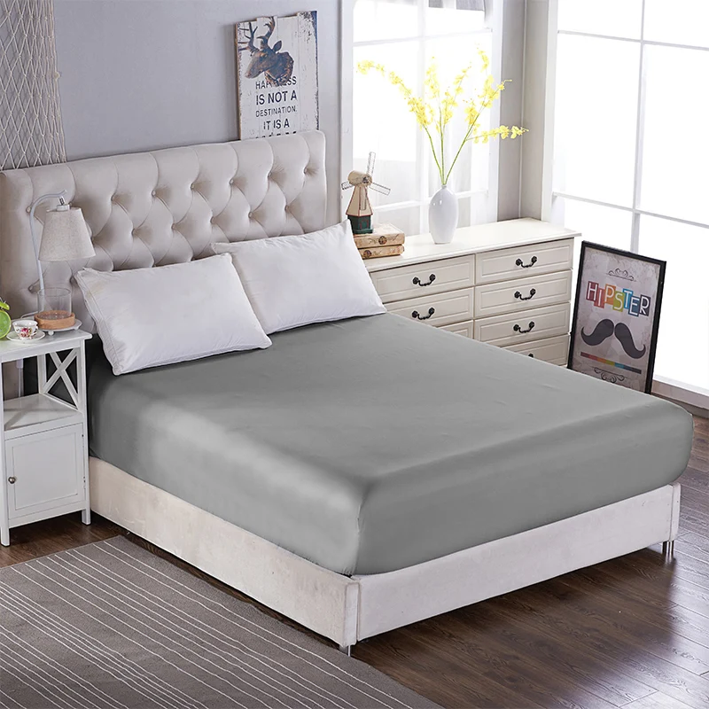 

Brushed multi-specification solid color bed Don 160cm*200cm hotel Mattress Protector double Large polyester with elastic band