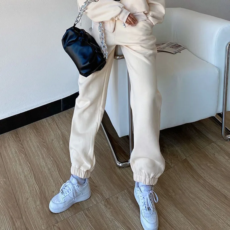 

[DEAT] High Elastic Waist Black High Street Long Trousers New Loose Fit Pants Women Fashion Tide Spring Autumn 2021 GX58