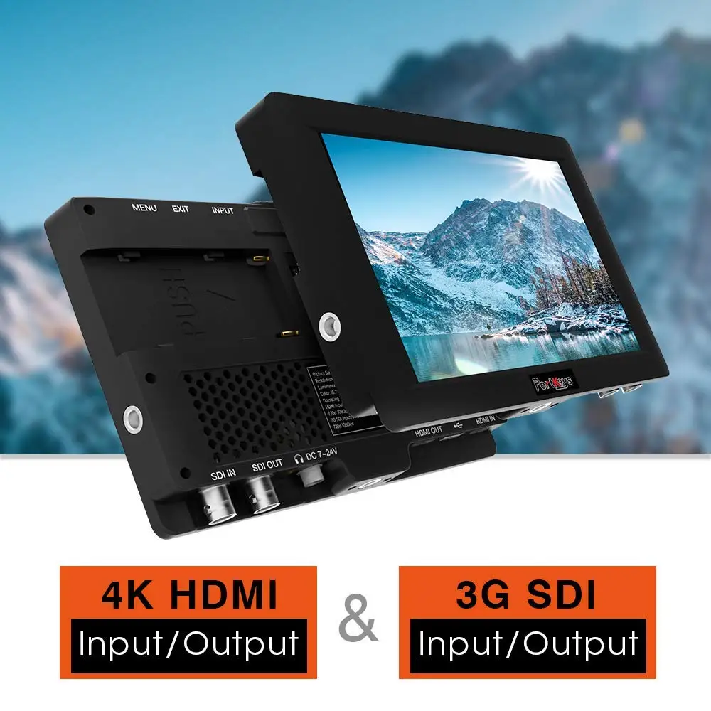 PortKeys HS7T High Bright 1200nit 3g SDI/4 K HDMI на монитор камеры 3D LUT, черный