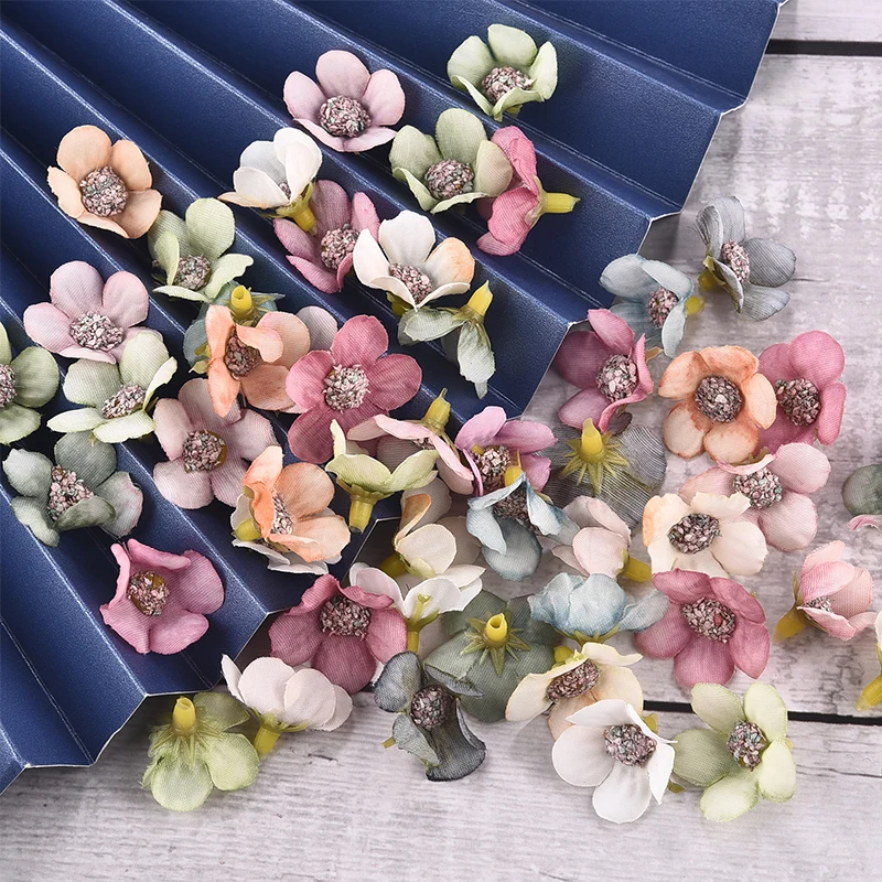 

50/100PCS Artificial Small Daisy Flower Head Fake Plant Flower Decor DIY Wreath Materials Valentine'S Day Handmade Gifts