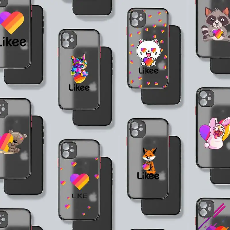 

likee Phone Case black matte transparent For iPhone 7 8 x xs xr 11 12 pro plus mini max Clear Funda