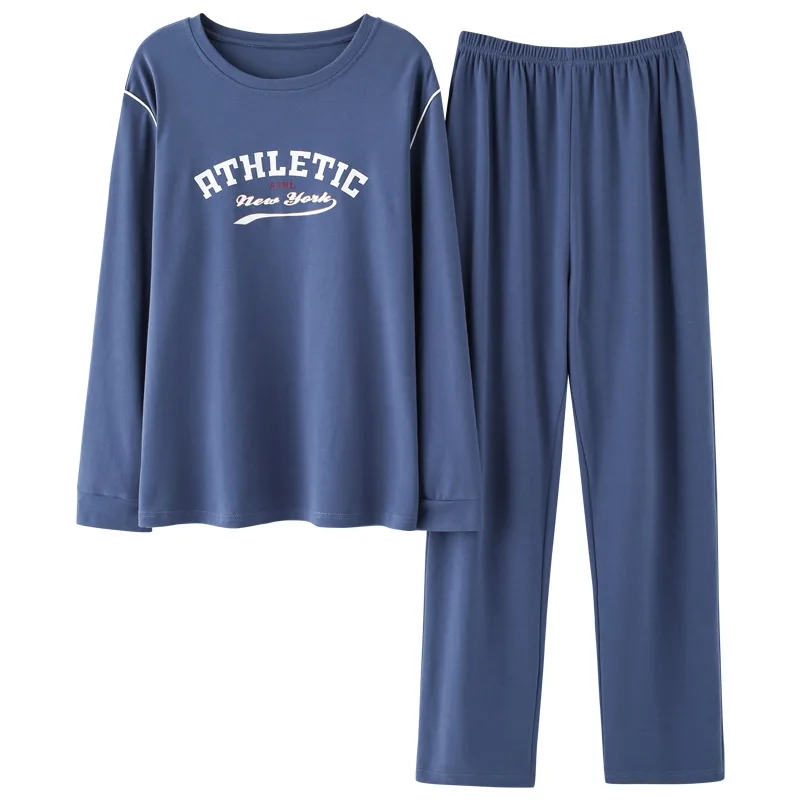 

For Men Cotton Lounge Set Home Suit Homewear Sleepwear Pyjamas Long Sleeve Plus Size Winter Warm Pajama Sets