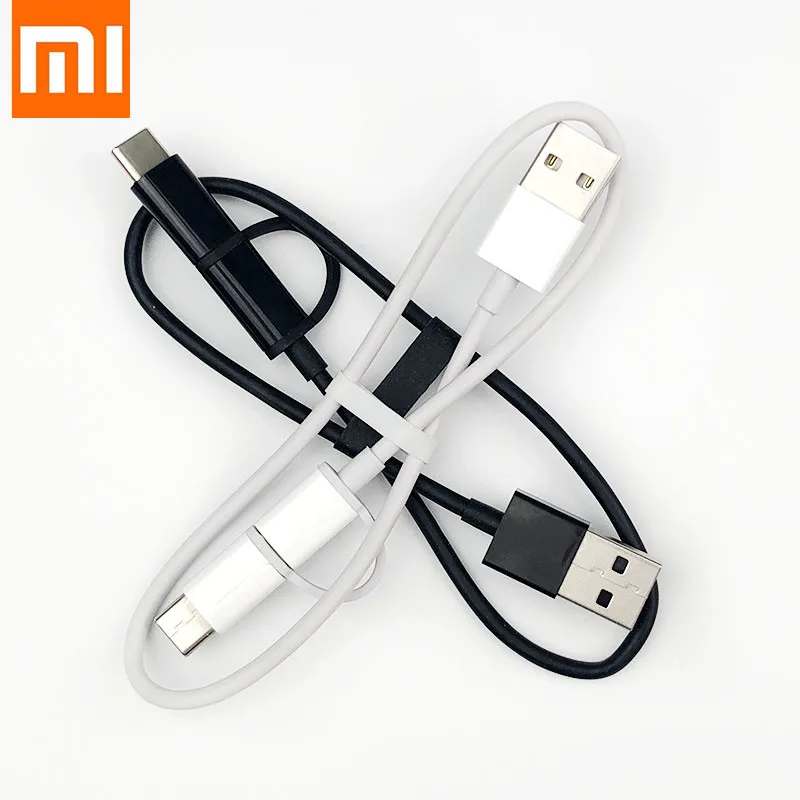 Оригинальный зарядный usb кабель Xiaomi 2 в 1 micro to Type c для mi 8 9 9se cc9 a3 redmi 4a 5 plus mix 3 note 7