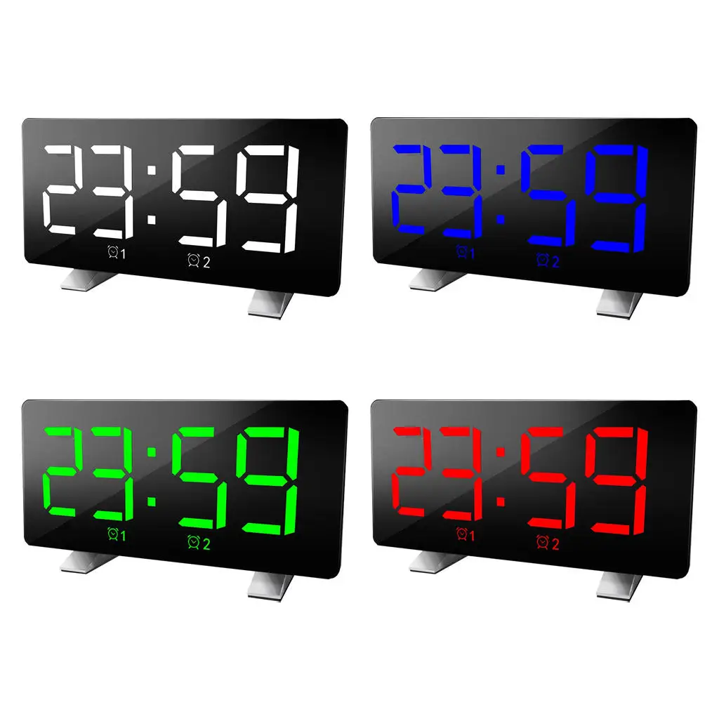 

Digital Alarm Clock Dimmable Big Screen USB Snooze Electronic Desk Clocks for Kids Room Travel Bedroom Office Hotel Table