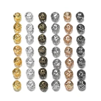 10 200pcslot metal hollow round 4 20mm cover bead caps seed spaced apart beads for diy jewelry making findings supplies