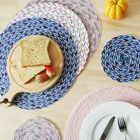 Inyahome Kitchecn Accessories Nordic Woven Placemats Table Mats Suitable for Holiday Parties Family Gatherings Set De Table