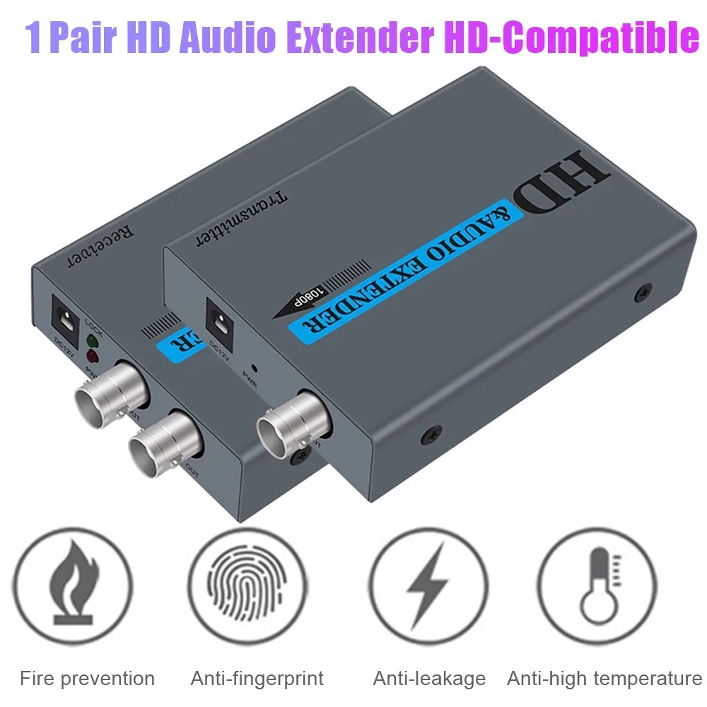 

1 Pair HD Audio Extender HDMI-Compatible Coaxial Extender Transmitter And Receiver For Security Cameras With Coaxial Loop Out