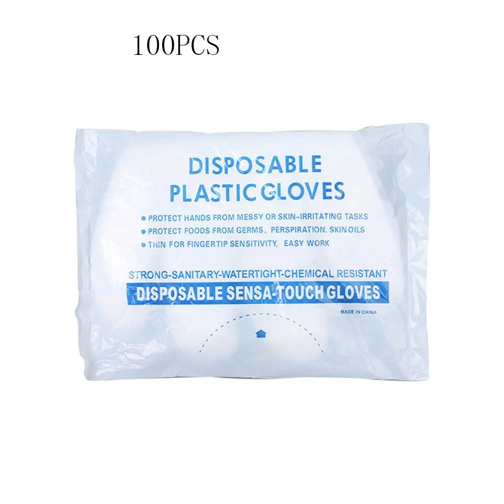 Одноразовые прозрачные пластиковые перчатки полиэтиленовые рабочие для