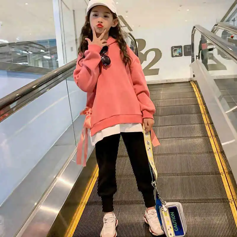 

Детский спортивный костюм для девочек, на возраст 8-14 лет, Осень-зима 2021