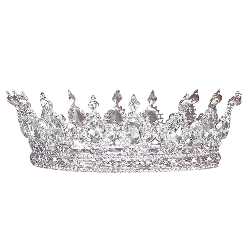 Свадебная повязка на голову принцессы Стразы Хрустальная корона головной убор