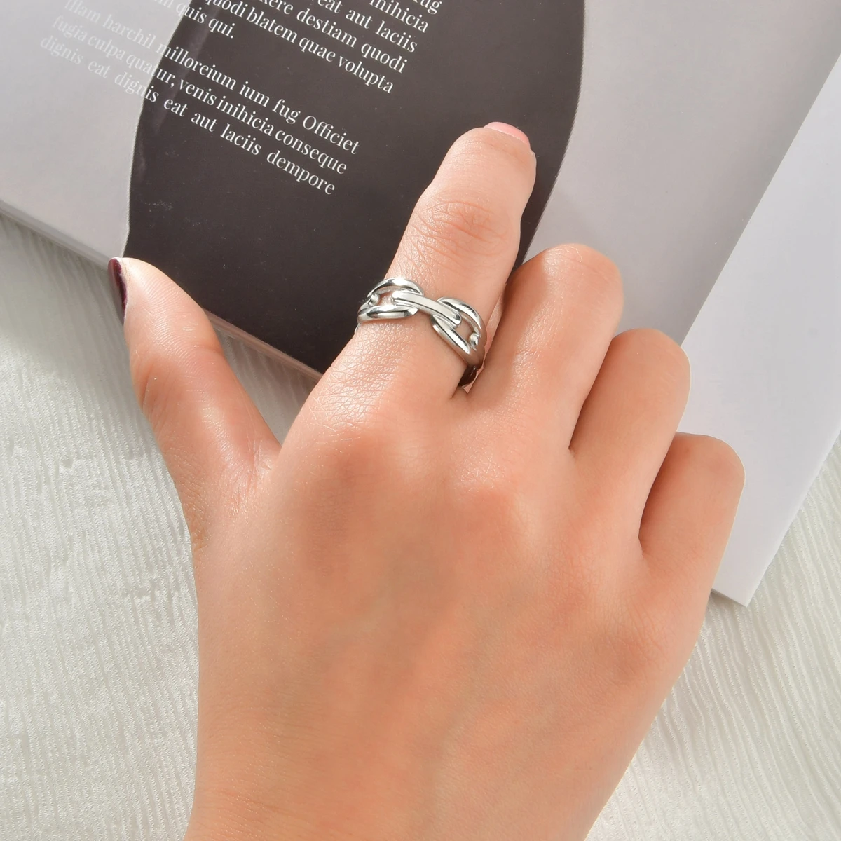 

Acheerup Fashion Simple Stainless Steel Open Ring For Women Girl Trendy14k Gold Hollow Flower Oval Rings Birthday Jewelry Gifts