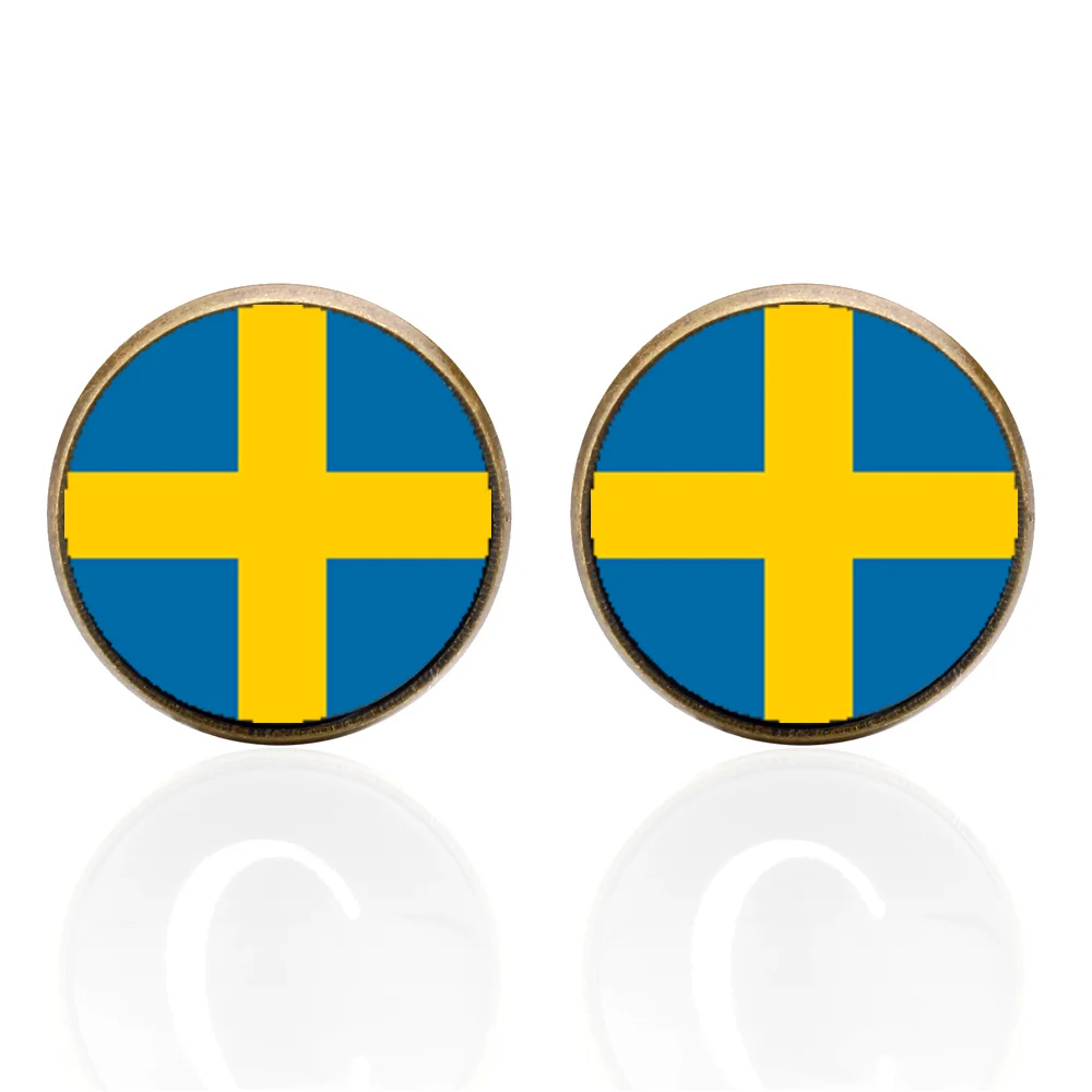 Запонки мужские из стали с тиснением под золото черные запонки изображением