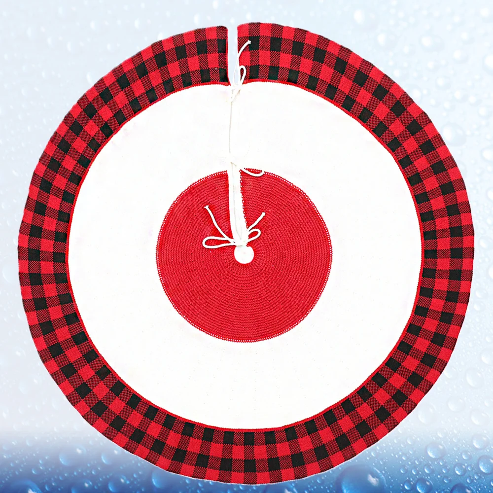 1 шт. 48-дюймовая юбка с рождественской елкой трикотажная клетчатая