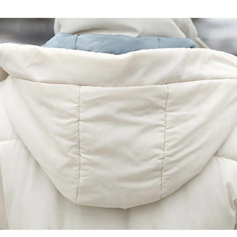 Autumn and Winter Fashion Women's Long Hooded Loose Big Pockets Women's Down Jacket Outdoor Cold-proof Thick Warm Casual Jacket