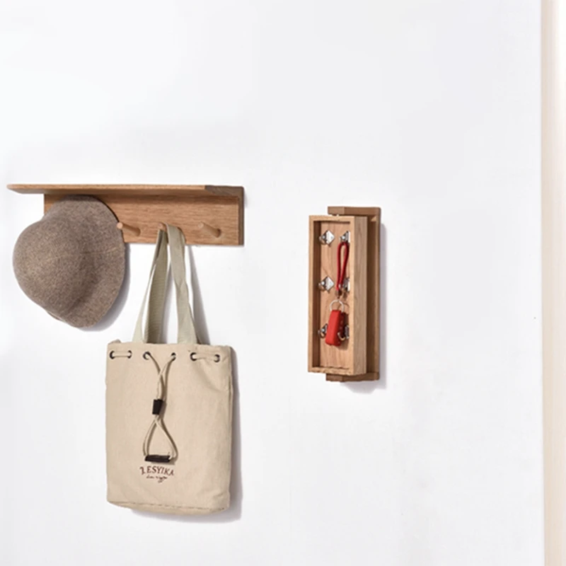 Белая дубовая вращающаяся коробка для ключей полностью твердая древесина