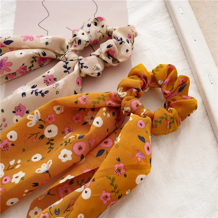 

Ring Scrunchies Elastic Hair Bandclothsmall Floralwomen Girlhair Ties